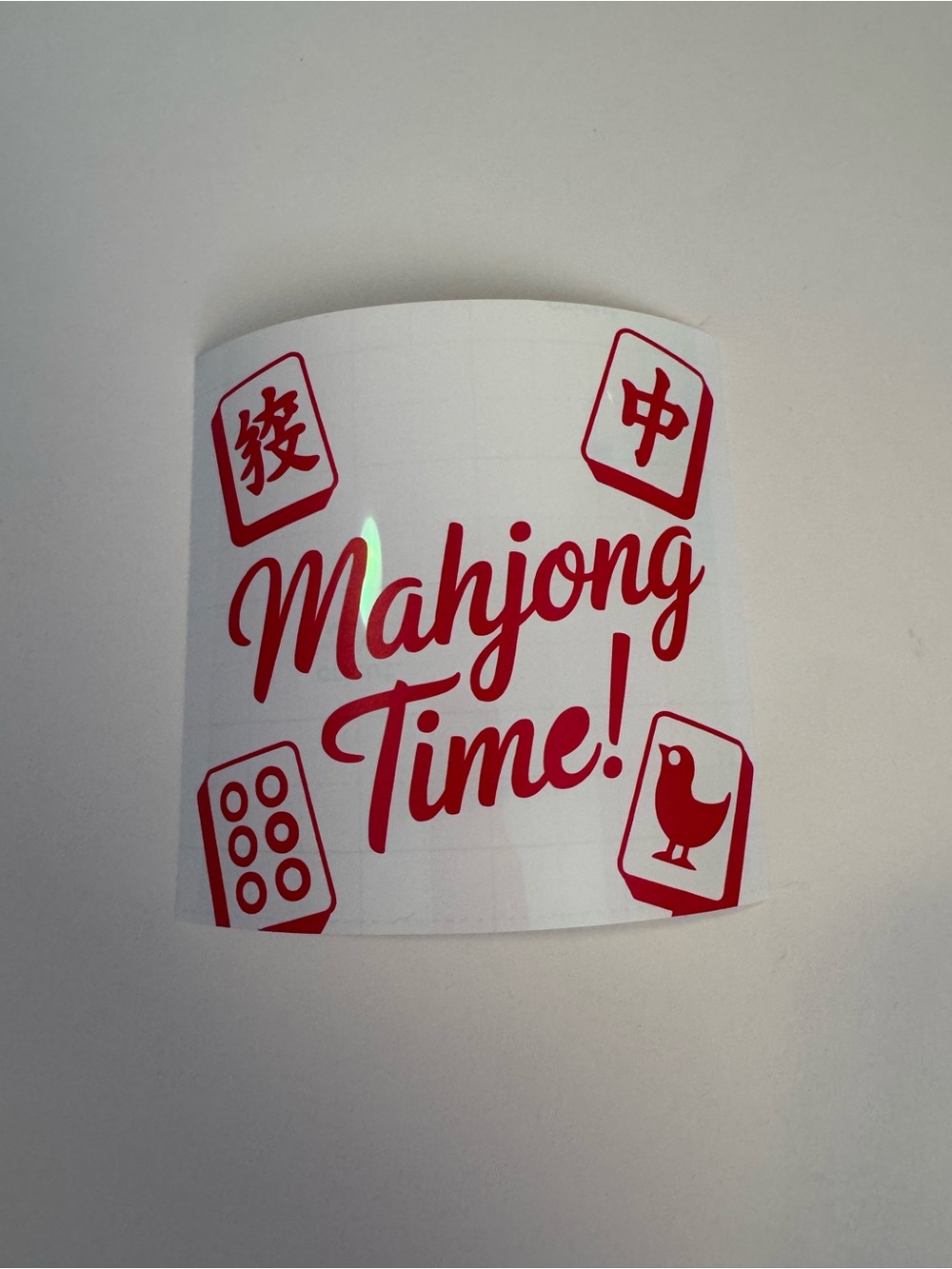 Mahjong Time! Pink Decorative vinyl Decal